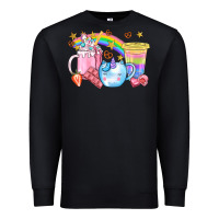 Black Unicorn Coffee Cup With Star Bbs Premium Sweatshirt - BundleAndBundleShop