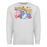Dove Grey Unicorn Coffee Cup With Star Bbs Premium Sweatshirt - BundleAndBundleShop