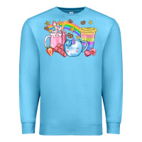 Ocean Blue Unicorn Coffee Cup With Star Bbs Premium Sweatshirt - BundleAndBundleShop