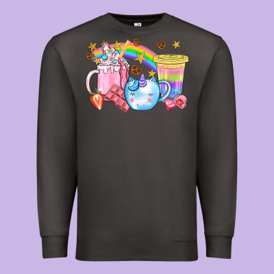 Unicorn Coffee Cup With Star Bbs Premium Sweatshirt Designed By Bundleandbundleshop