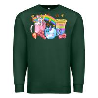 Sports Green Unicorn Coffee Cup With Star Bbs Premium Sweatshirt - BundleAndBundleShop