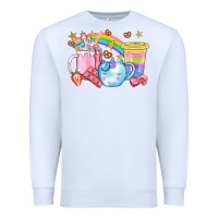 White Unicorn Coffee Cup With Star Bbs Premium Sweatshirt - BundleAndBundleShop