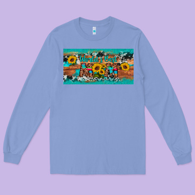 World's Best Mom Sunflower License Plate Long Sleeve Tee Designed By Artiststas