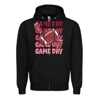 Black game day football Zipper Hoodie - MaliasSmallBusiness