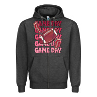 Charcoal Heather game day football Zipper Hoodie - MaliasSmallBusiness
