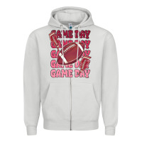 Dove Grey game day football Zipper Hoodie - MaliasSmallBusiness