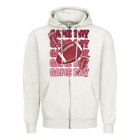 Oatmeal Heather game day football Zipper Hoodie - MaliasSmallBusiness