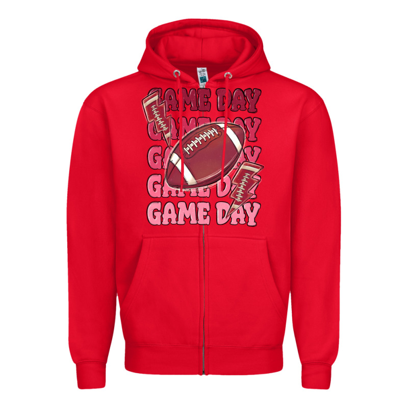 Game Day Football Zipper Hoodie by MaliasSmallBusiness | Teevron