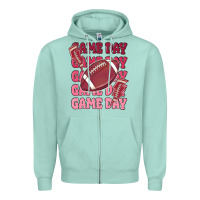 Seafoam game day football Zipper Hoodie - MaliasSmallBusiness