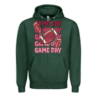 Sports Green game day football Zipper Hoodie - MaliasSmallBusiness