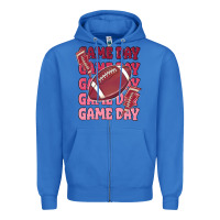 True Royal game day football Zipper Hoodie - MaliasSmallBusiness
