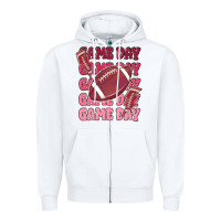White game day football Zipper Hoodie - MaliasSmallBusiness