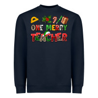 Navy one merry teacher Heavyweight Sweatshirt - AdoDesignShop