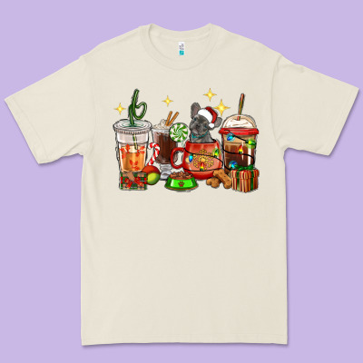 Premium Tee Christmas coffee cups with French Bulldog