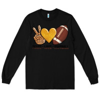 Black peace love football revize Long Sleeve Tee - AdoDesignShop
