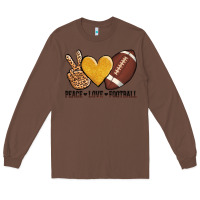 Chestnut peace love football revize Long Sleeve Tee - AdoDesignShop