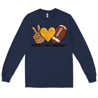 Navy peace love football revize Long Sleeve Tee - AdoDesignShop