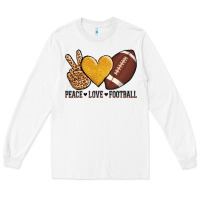 White peace love football revize Long Sleeve Tee - AdoDesignShop