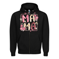 Black floral mama Zipper Hoodie - MaliasSmallBusiness
