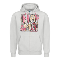 Dove Grey floral mama Zipper Hoodie - MaliasSmallBusiness