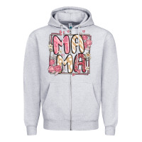 Heather Grey floral mama Zipper Hoodie - MaliasSmallBusiness
