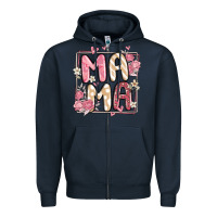 Navy floral mama Zipper Hoodie - MaliasSmallBusiness