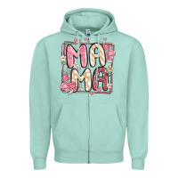 Seafoam floral mama Zipper Hoodie - MaliasSmallBusiness