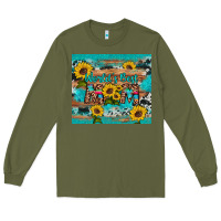 Army Green world's best mom sunflower leopard cowhide Long Sleeve Tee - Artiststas