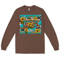 Chestnut world's best mom sunflower leopard cowhide Long Sleeve Tee - Artiststas