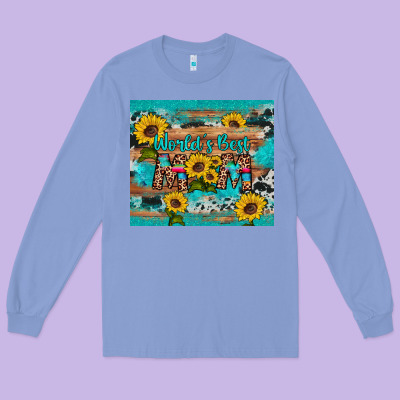 World's Best Mom Sunflower Leopard Cowhide Long Sleeve Tee Designed By Artiststas