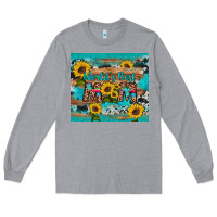 Heather Grey world's best mom sunflower leopard cowhide Long Sleeve Tee - Artiststas