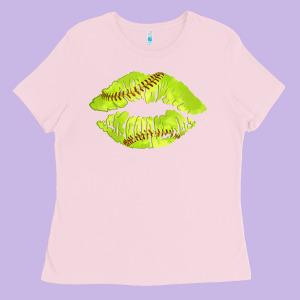 Softball Lips Ladies Tee Designed By Adodesignshop
