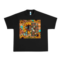 Black cross sunflower butterfly Urban Heavy Tee - JahusDesignShop