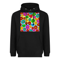 Black Pride lgbtq flowers and hearts seamless pattern Heavyweight Hoodie - BundleAndBundleShop
