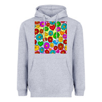 Heather Grey Pride lgbtq flowers and hearts seamless pattern Heavyweight Hoodie - BundleAndBundleShop