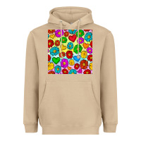 Mushroom Pride lgbtq flowers and hearts seamless pattern Heavyweight Hoodie - BundleAndBundleShop