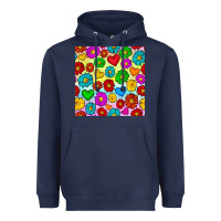 Navy Pride lgbtq flowers and hearts seamless pattern Heavyweight Hoodie - BundleAndBundleShop