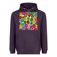 Plum Pride lgbtq flowers and hearts seamless pattern Heavyweight Hoodie - BundleAndBundleShop