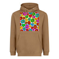 Toasted Coconut Pride lgbtq flowers and hearts seamless pattern Heavyweight Hoodie - BundleAndBundleShop