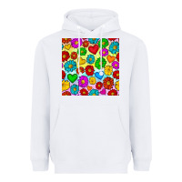 White Pride lgbtq flowers and hearts seamless pattern Heavyweight Hoodie - BundleAndBundleShop
