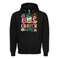Black best bus driver ever Zipper Hoodie - MaliasSmallBusiness