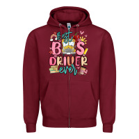 Burgundy best bus driver ever Zipper Hoodie - MaliasSmallBusiness