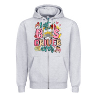 Heather Grey best bus driver ever Zipper Hoodie - MaliasSmallBusiness