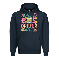 Navy best bus driver ever Zipper Hoodie - MaliasSmallBusiness