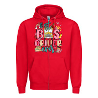 Red best bus driver ever Zipper Hoodie - MaliasSmallBusiness