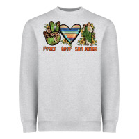 Heather Grey peace love san judas Heavyweight Sweatshirt - JahusDesignShop