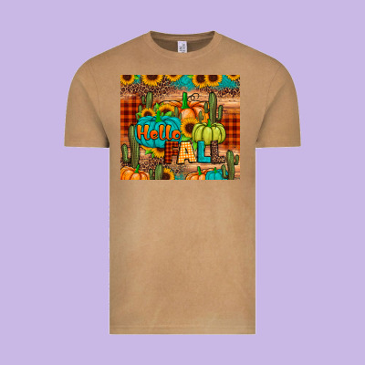 Hello Fall Pumpkin Vintage Tee Designed By Jahusdesignshop