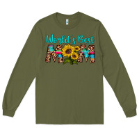 Army Green world's best mom sunflower Long Sleeve Tee - Artiststas