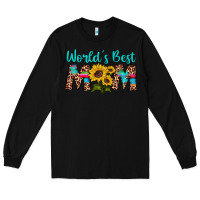 Black world's best mom sunflower Long Sleeve Tee - Artiststas