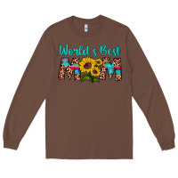 Chestnut world's best mom sunflower Long Sleeve Tee - Artiststas